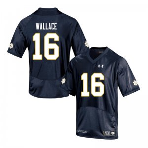 Notre Dame Fighting Irish Men's KJ Wallace #16 Navy Under Armour Authentic Stitched College NCAA Football Jersey DXT1399TI